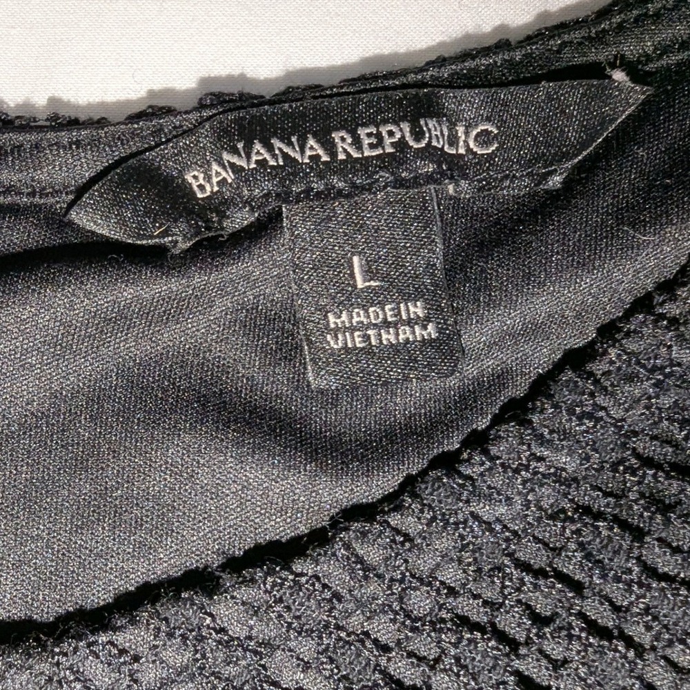 Banana Republic Black Lace Peplum Long Sleeve Top Women's Size L - Picture 4 of 8